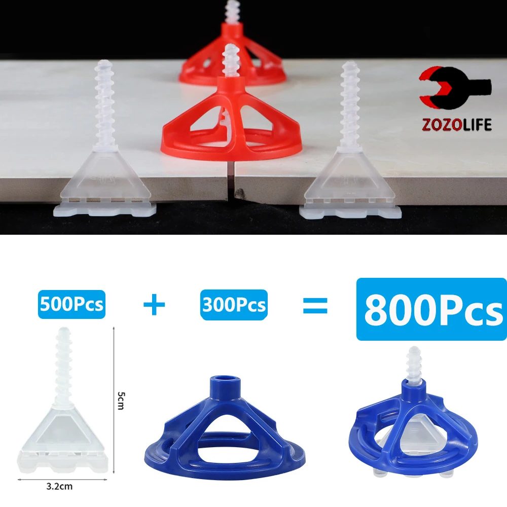 50/500/800 PCS เกลียวกระเบื้องเซรามิค Leveling System คลิป Spacers สายรัด WEDGE กระเบื้องวางผนังชั้น Fixing เครื่องมือก่อสร้าง