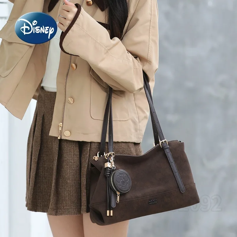 Disney Mickey New Women's Shoulder Bag Luxury Brand Original Cartoon Women's Handbag Retro Fashion Women's Bag High Quality