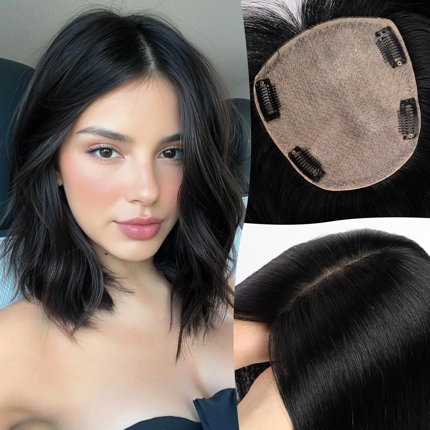 12in أسود ريمي الشعر البشري توبر 5 "* 5.5" تغطية كبيرة خصلات شعر أسود طبيعي لا الانفجارات الشعر التمديد توبر مع 4 مقاطع