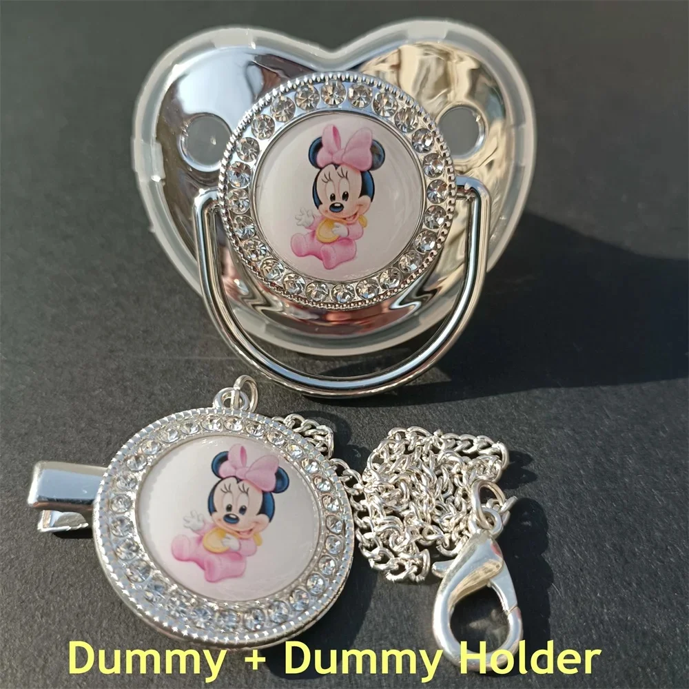 Kawaii Imini Mouse Baby Feeding Pacifier Deluxe Bling Pacifier Clip for newborns BPA-free silicon fake pacifier for 0-36 months