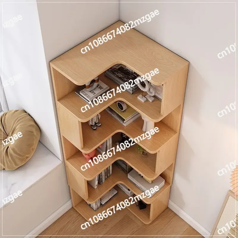 

Home Storage Rack Solid Wood Corner Bookshelf Floor Shelf Corner Cabinet Corner Storage Cabinet Small Apartment Living Room