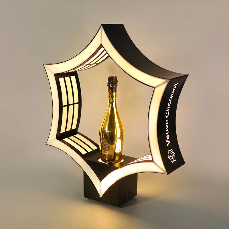

Bar luminous wine seat hexagram wrought iron rack tray night party KTV red foreign wine display base