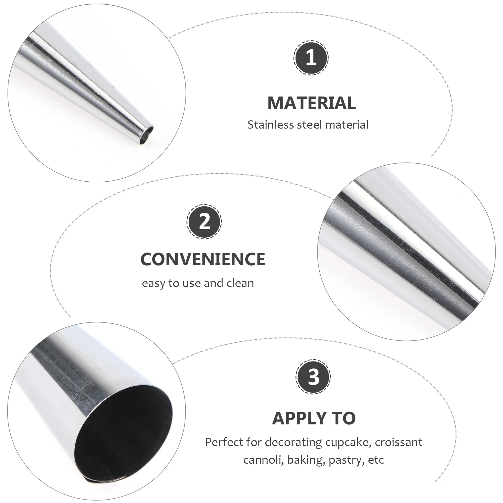 

16pcs Stainless Steel Croissant Mold for Baking Reusable Non Toxic Easy to Clean Cream Horn Molds Cannoli Cone Shape