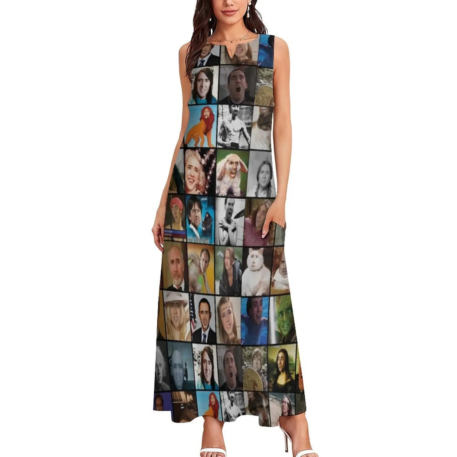 Nicholas Cage Pattern - Nicolas Cage - Nick Cage Nic Long Dress summer dress for women 2024 Women