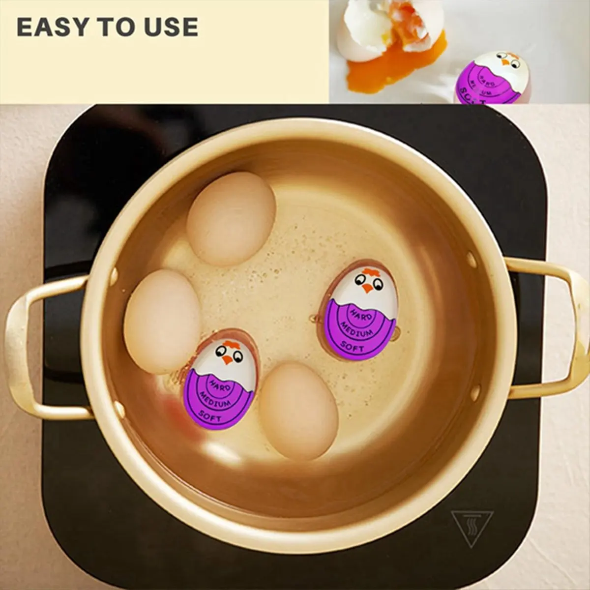 【Clearance Sale】Egg Timer for Boiling Eggs Soft Hard Boiled Egg Timer Pro That Changes Color When Done & Safe (-3 Packs)