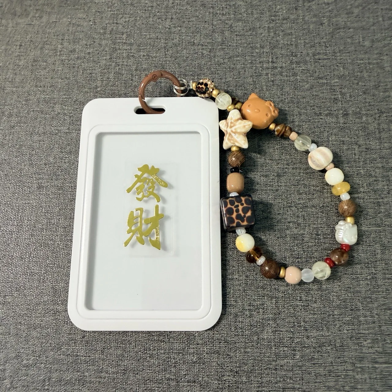 Starfish Cat Buddha Pattern Metal Phone Sticker  Lanyard Anti-lost Lucky Card Holder