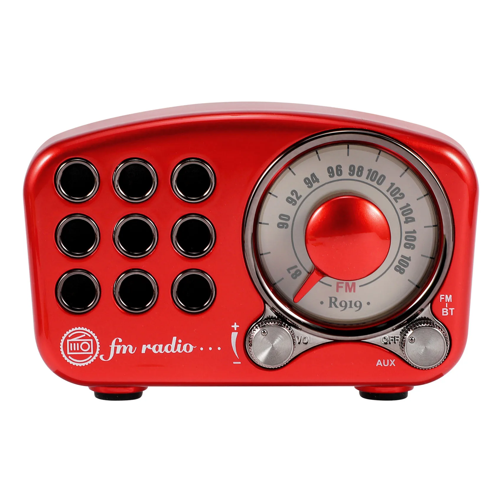 

R919 Retro Radio Bluetooth Speaker, FM Radio with Old Fashioned Classic Style, Bluetooth, TF Card Slot,Red