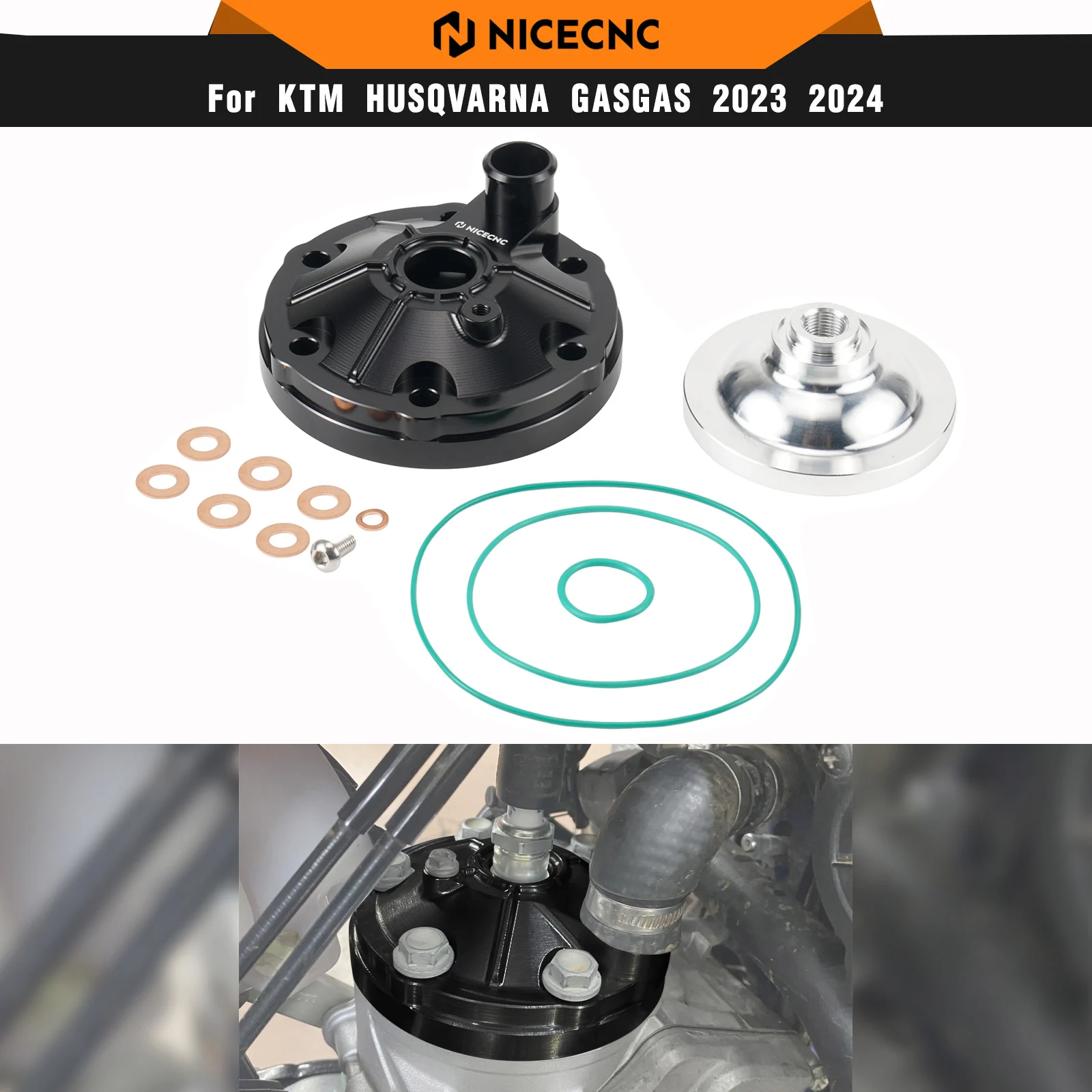 

NICECNC Aluminum Cylinder Head Top End Cover For KTM 250 EXC 2024-2025 For Husqvarna TE 250 2024-2025 GASGAS EC250 2024-2025