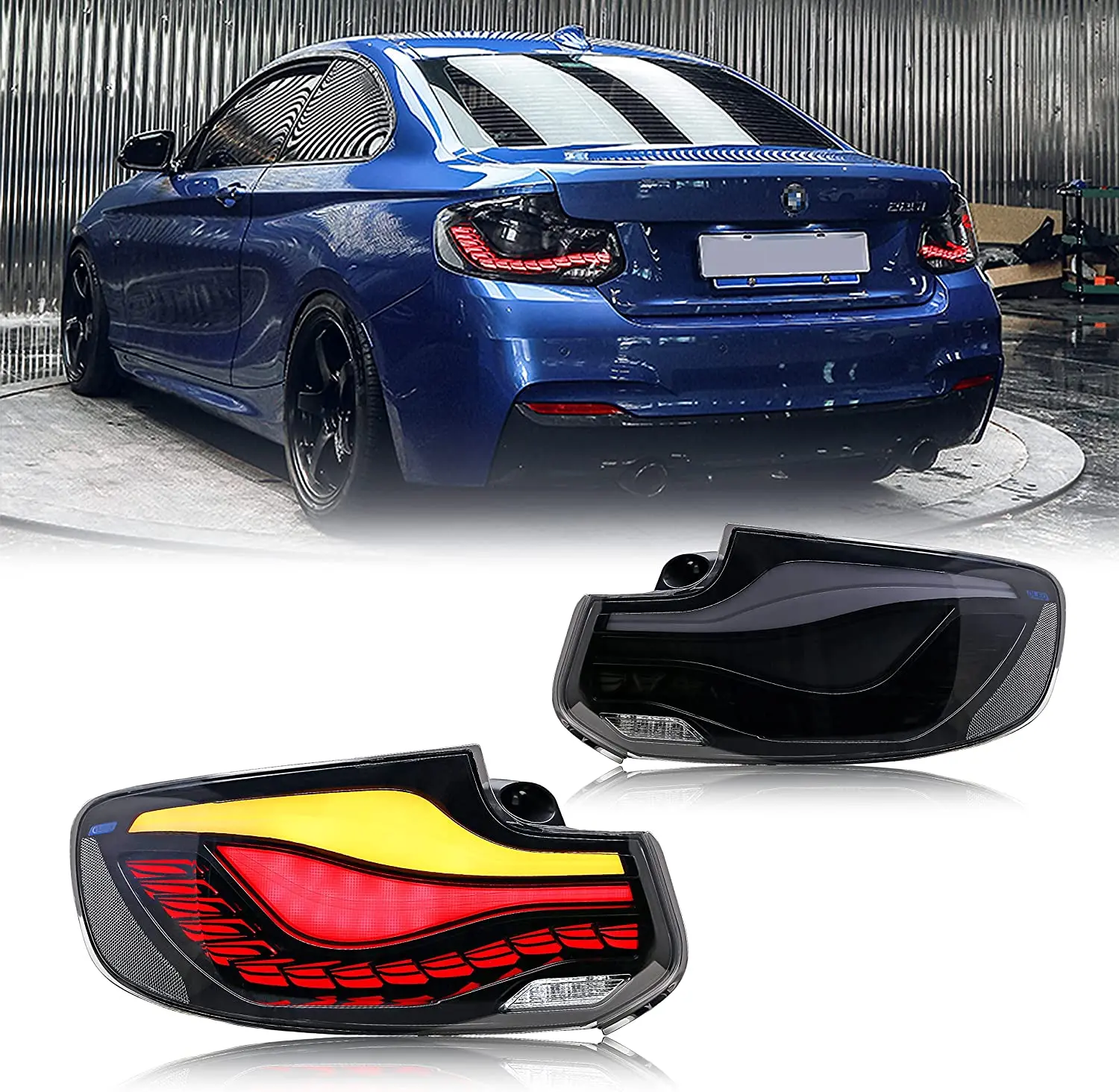 

LED GTS Tail Lights Assembly for BMW 2 Series M2 F22 2014 - 2019 F23 F87 Animation Sequential Indicator Rear Lamps