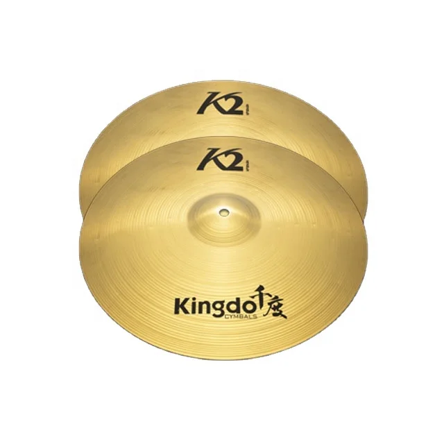Kingdo New Design Cheap Price Metal Alloy K2 16'' Crash Cymbals Drum Set Professional Percussion Instruments Cymbals Set