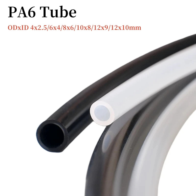 2/5/10M High Pressure PA6 Nylon Tube Diameter 2.5 4 6 8 9 10 12 mm Pneumatic Air Compressor Smooth Rigid Polyamide Oil Pipe