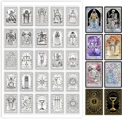 Tarot Cards Clear Stamps for Cards Making Magic Divination Clear Stamp Seals 5.83x8.27inch Transparent Stamps for DIY Scrapbook