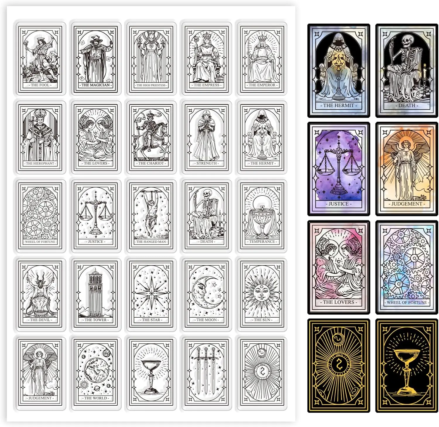 Tarot Cards Clear Stamps for Cards Making Magic Divination Clear Stamp Seals 5.83x8.27inch Transparent Stamps for DIY Scrapbook