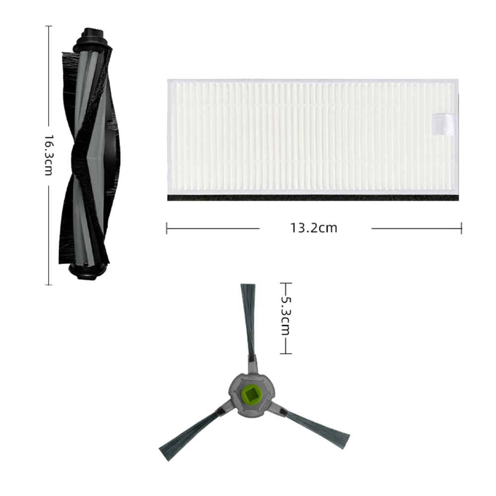 Mide Filter HEPA sikat samping untuk Ecovacs Deebot OZMO U2 DGN22 U2 Pro suku cadang pengganti Aksesori Penyedot Debu