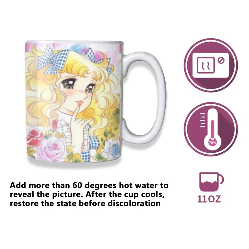 Anime Candy Candy Creative Change Ceramic Mug Heat Revealing Coffee Cup Breakfast Cup Mug Friends Gift