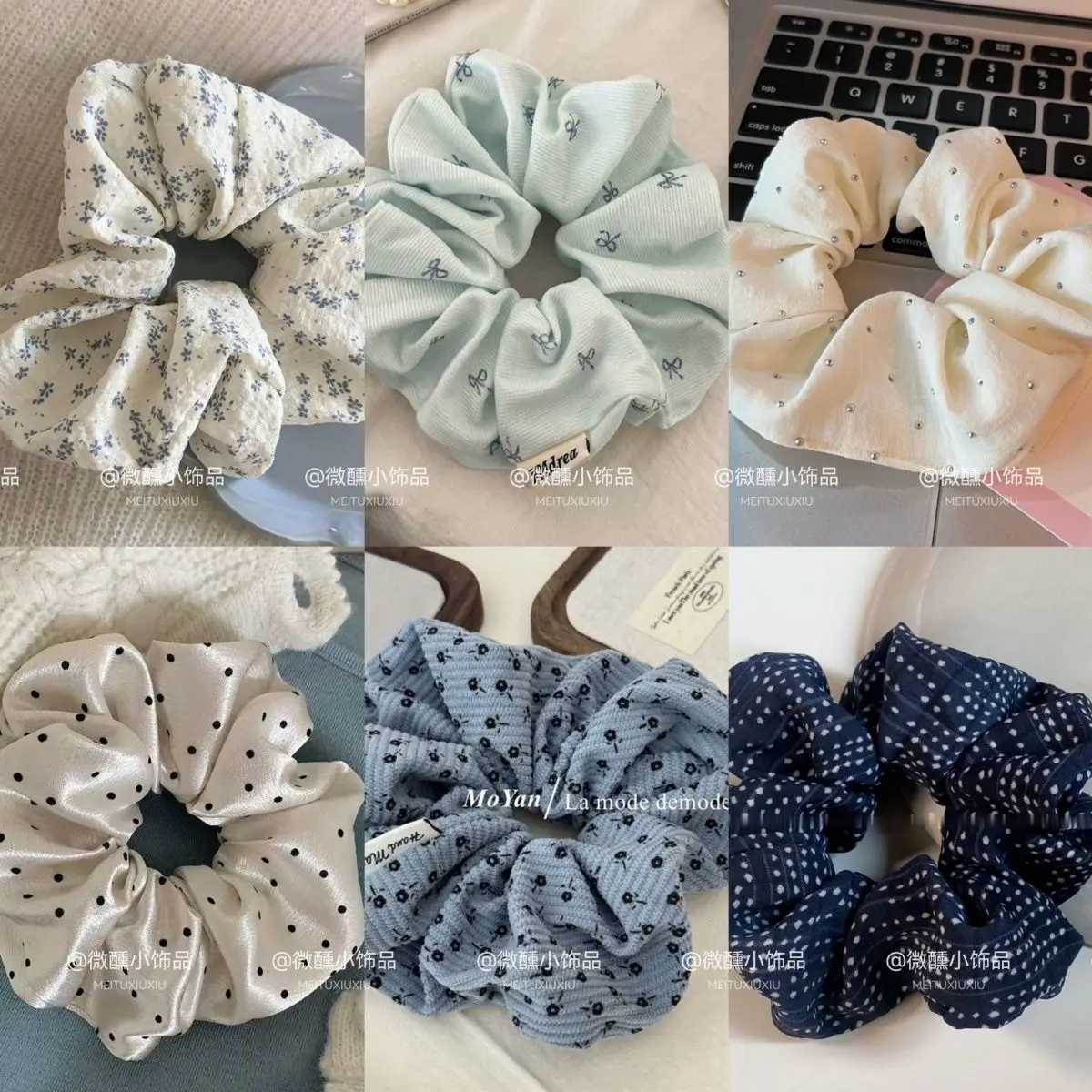 

Простой изысканный корейский головной убор с цветочным принтом, новые резинки для волос с хвостиком, эластичная повязка на голову со свежим темпераментом, аксессуары для волос