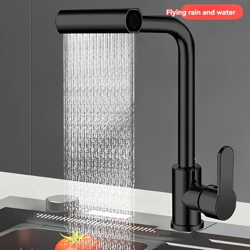 Luxury Three-Way Faucet 1pc | Triple Mode Hot and Cold Waterfall Design G1-2 Inlet Pipe 60cm - Stylish Deluxe Basin Tap