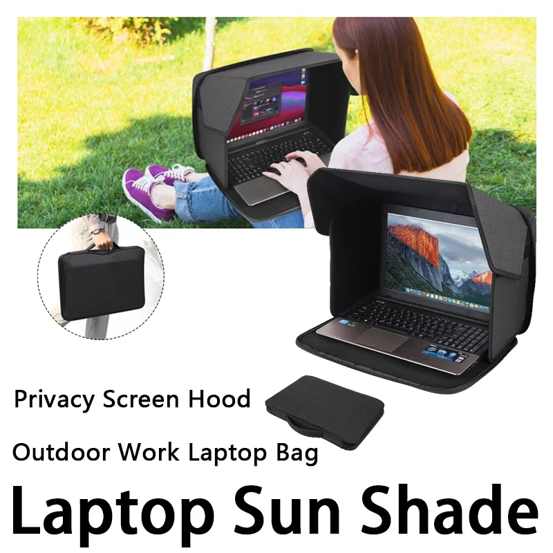

Laptop Sun Shade Privacy Screen Hood Portable Foldable Laptop Bag Outdoor Working for Macbook Lenovo Dell Notebook Sunshade