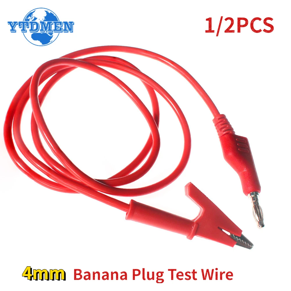 1pcs 2pcs 4mm Banana Plug To Alligator Clip Multimeter Test Leads Cable Line Jumper Wire 1m J.70054 Red