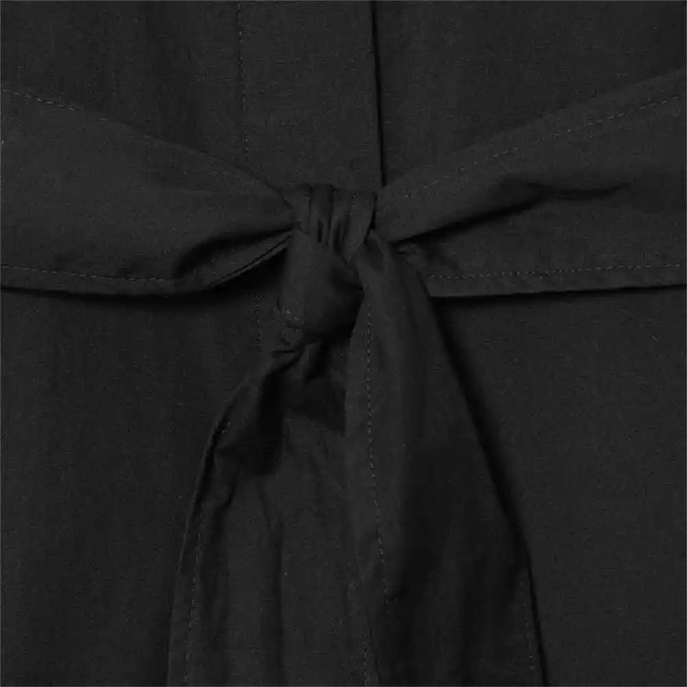 's nieuwe damesmode casual revers shirt met lange mouwen en riemdecoratie ontwerp gevoel, veelzijdig shirtjack