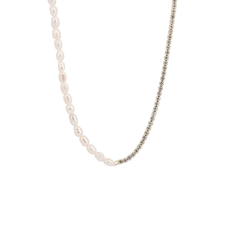 Best Sell 100% Natural Freshwater Pearl & Shiny Crystal Star 14K Gold Filled Female Splice Necklace Jewelry For Women Chains