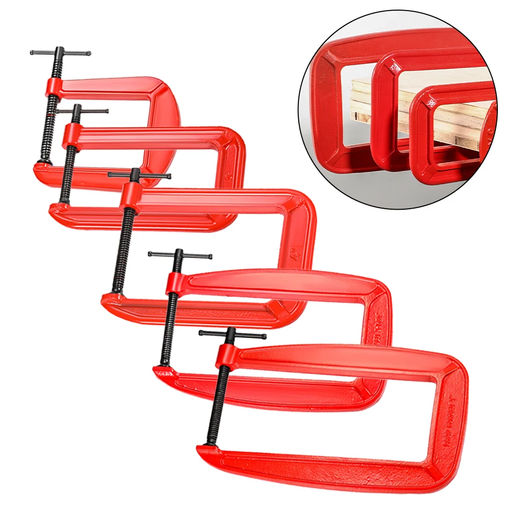 

G Clamp Fixture Heavy Duty Clamp For Metalworking Tasks High Hardness T-bar Handle Long-lasting Ductile Cast Iron
