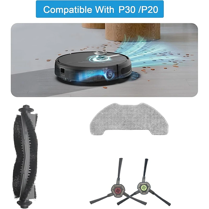 Airrobo-Robô Aspirador Acessórios, Escova Lateral Principal, Mop Pano, Peças De Reposição, P30, P20