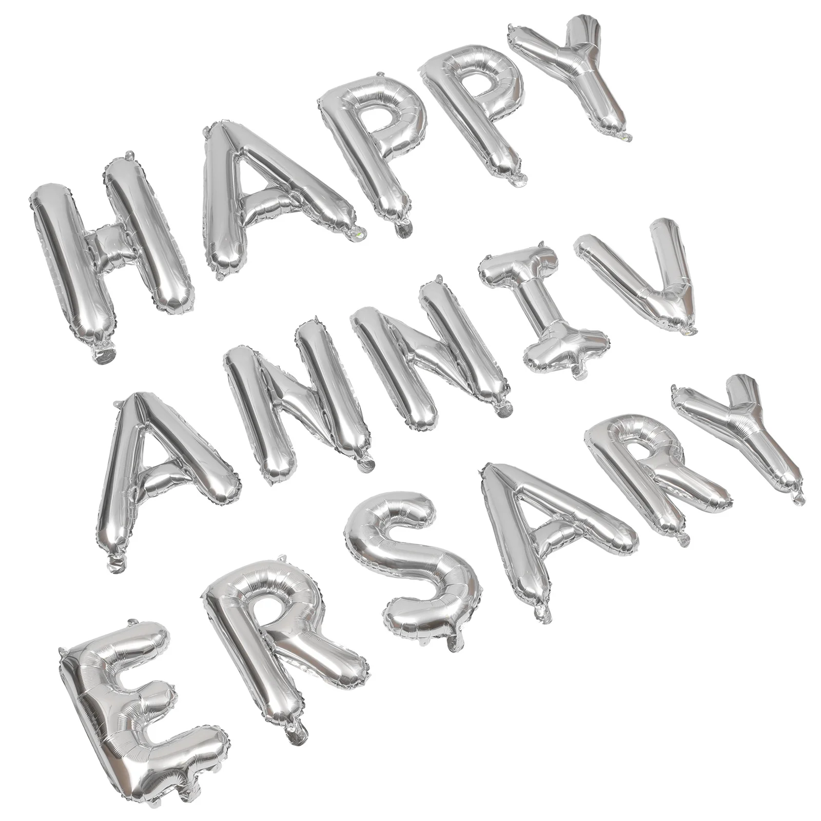 

1 set 1 Set Anniversary Balloon Kit With Happy Letter Decor For Party Wedding Celebration Aluminum Film Diy Decorations