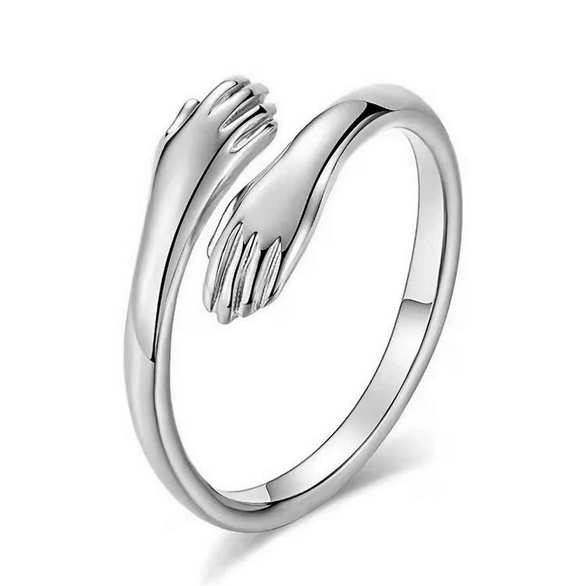 Rinhoo Romantische Liebe Umarmung Geschnitzte Hand Ringe Für Immer Öffnung Finger Einstellbare Hand Ring Für Frauen Männer Mode Schmuck Geschenk – Detail 6