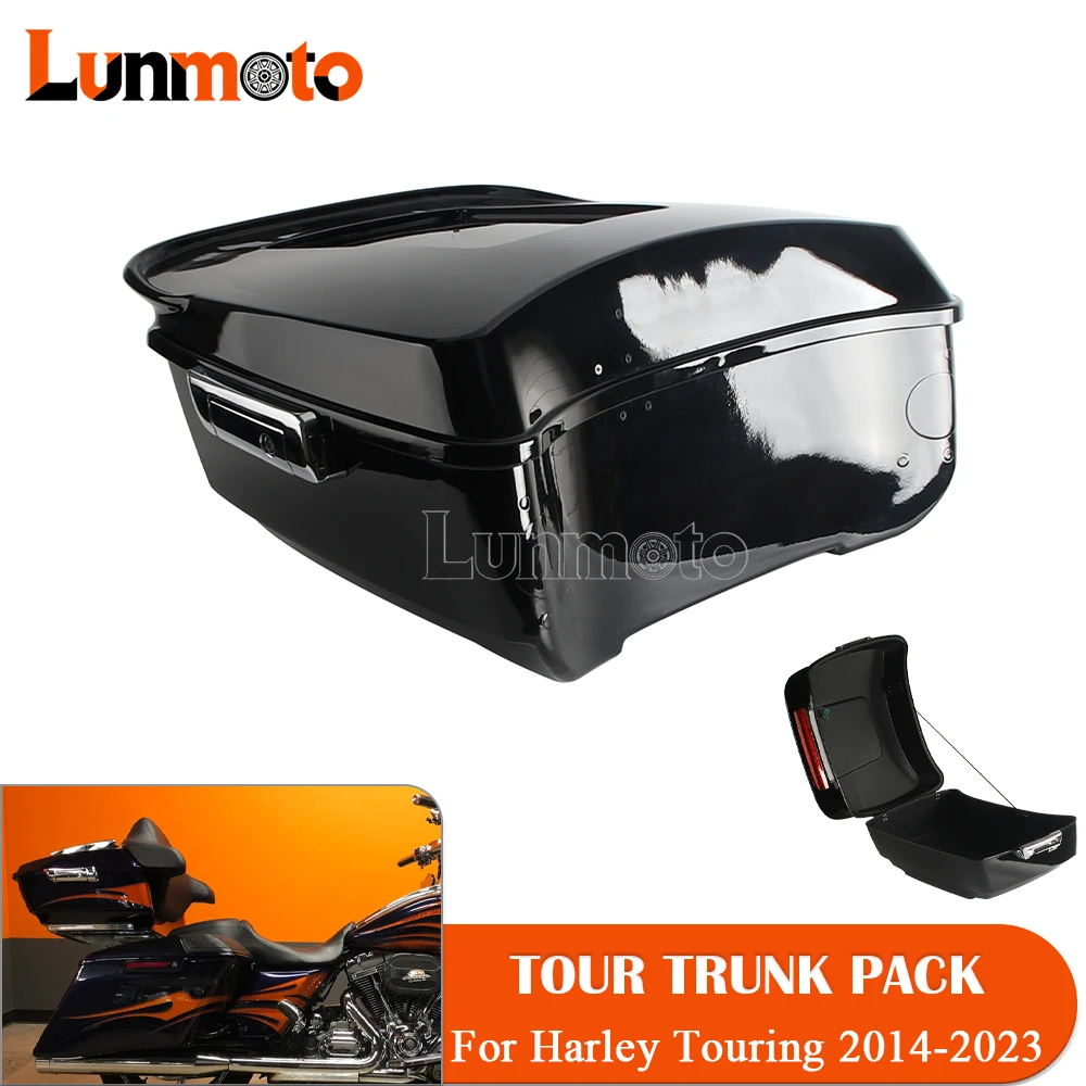 ABS Tour Trunk Pack Pak Topbox Top Box Case For Harley Touring Road King Street Electra Glide FLHX FLHT Road Glide FLTRX 2014-23