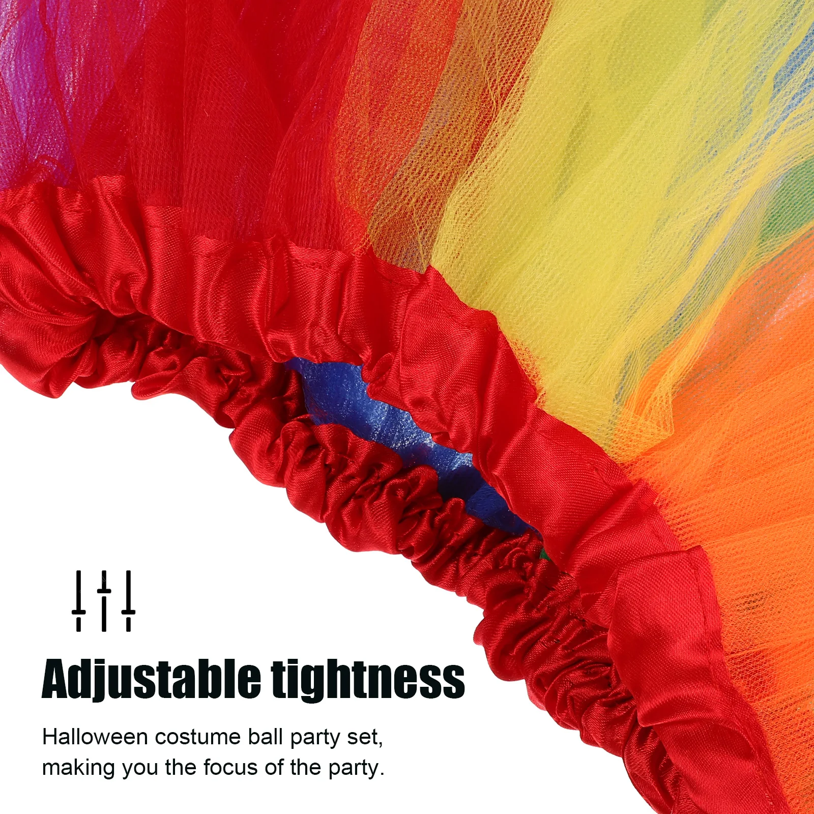 

1 set Rainbow Mesh Skirt Tutu Costume Accessories Girls Hairband Pride Polyester Festivals Stage Shows Photo Props