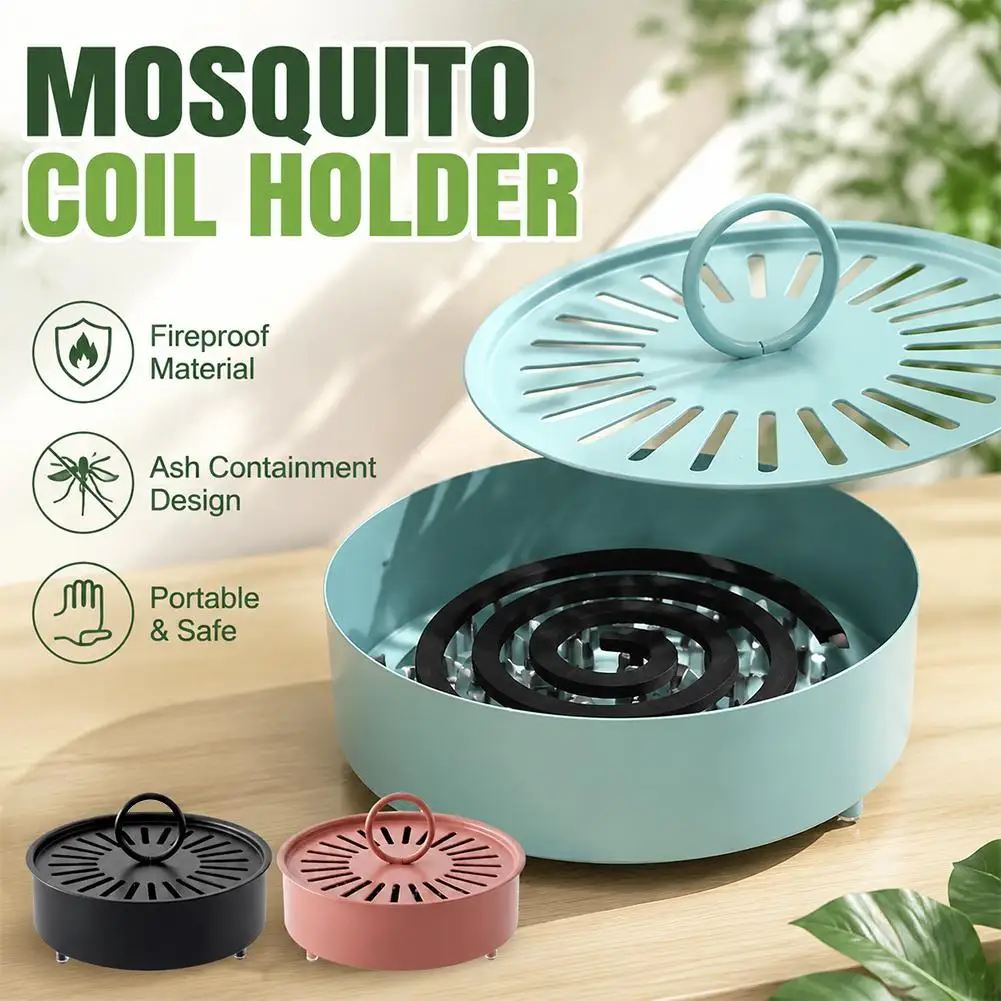 Fire-Resistant Heat-Resistant Plastic Mosquito Coil Holder Outdoor Camping Portable Coil Box for Pest Control