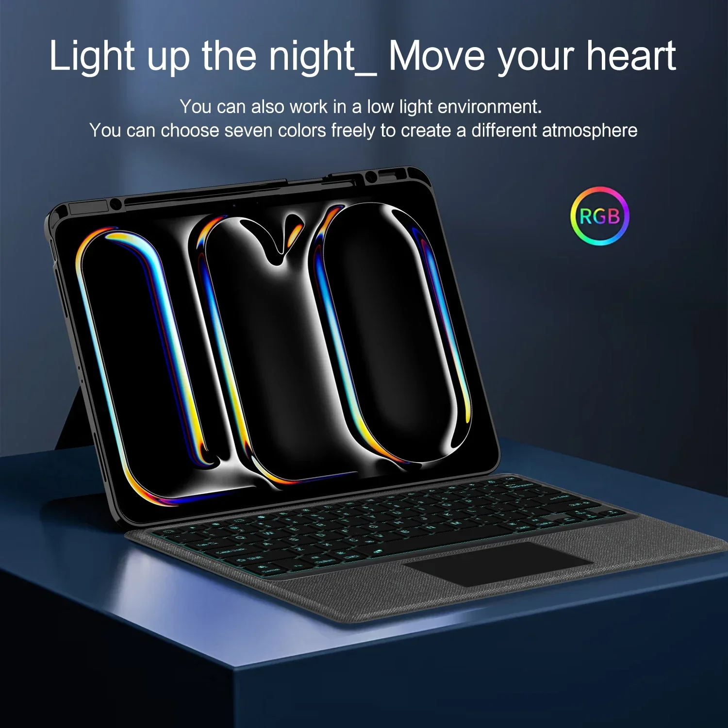 Detachable Magic Keyboard Case for iPad Pro 12.9 13,Keyboard Cover for iPad Air 13 M4 M3 M2 Pro 13 inch M4 M5 Tablet Cover Funda