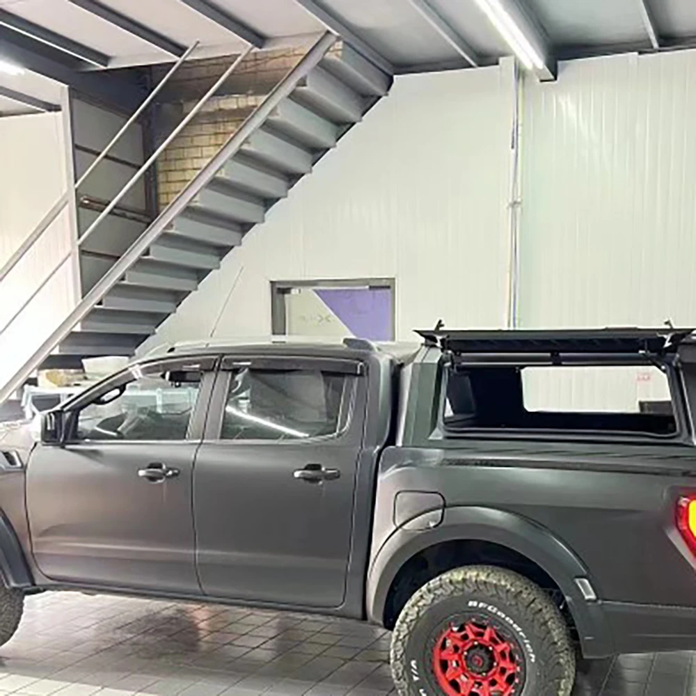

Высококачественный чехол Tonneau из алюминиевого сплава для Ford 2023, Ranger, водонепроницаемый навес на крышу грузовика, складной внедорожный пикап, жесткий верх