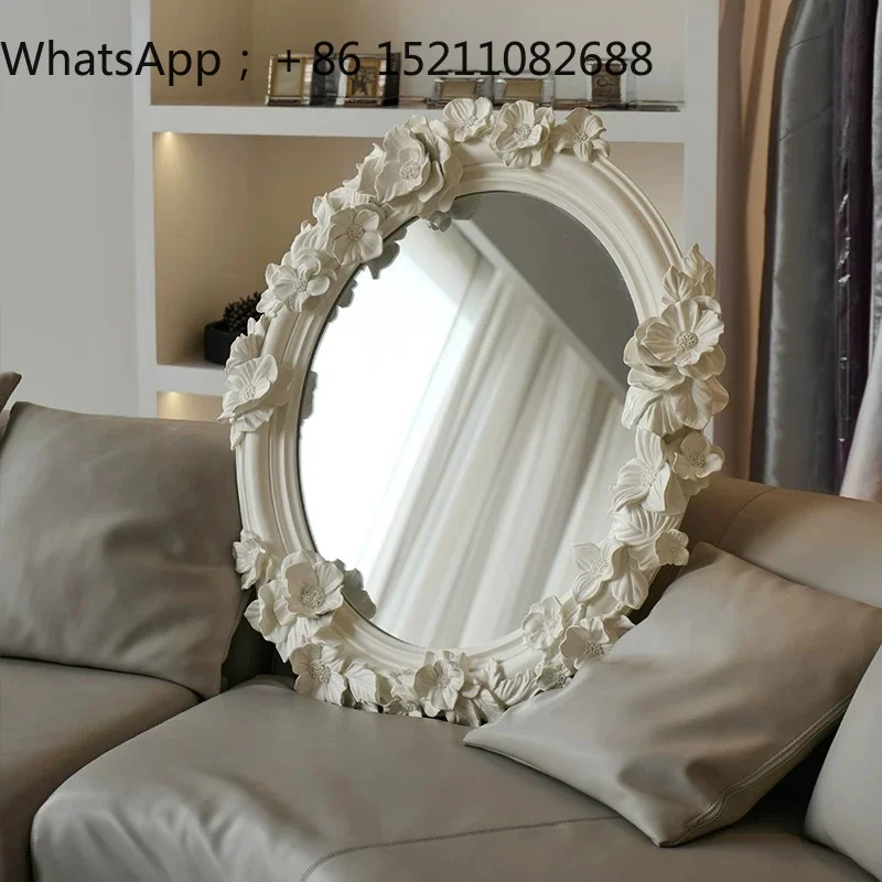 LLY toilet washstand wall mirror premium bedroom entrance French cream style bathroom mirror
