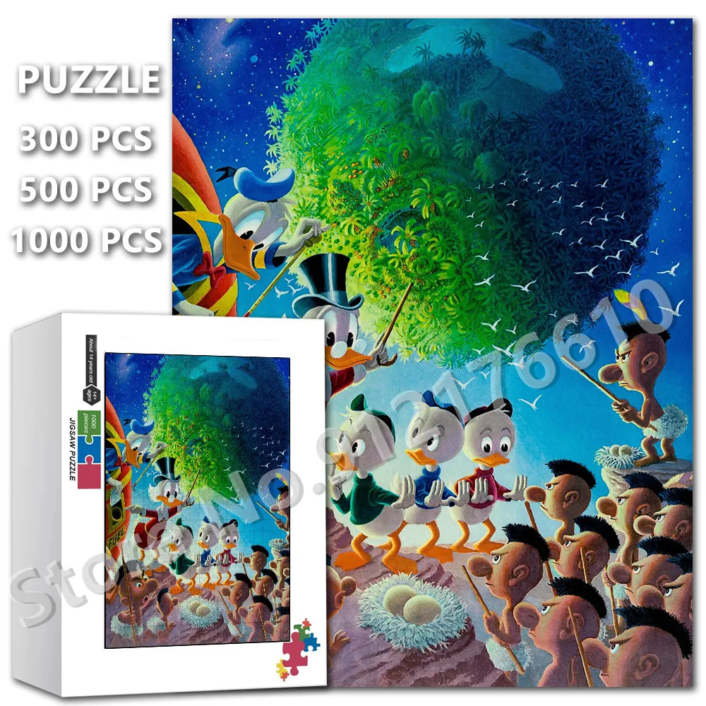 

Scrooge Mcduck and Sobrino Jigsaw Puzzle 300/500/1000 Pieces Donald Duck Dinsey Comic Puzzles Education Decompression Toys