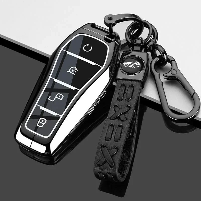 Zinc Alloy Car Remote Key Case Cover for BYD SEAL Atto 3 Han EV Dolphin Lied Tang Dm Qin PLUS Song Pro MAX Yuan Accessories