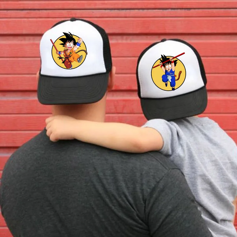 Gorra de béisbol de Dragon Ball Z para hombre y niño, sombrero de sol ajustable de Anime, Goku, padre e hijo, figuras de Anime, deportes al aire