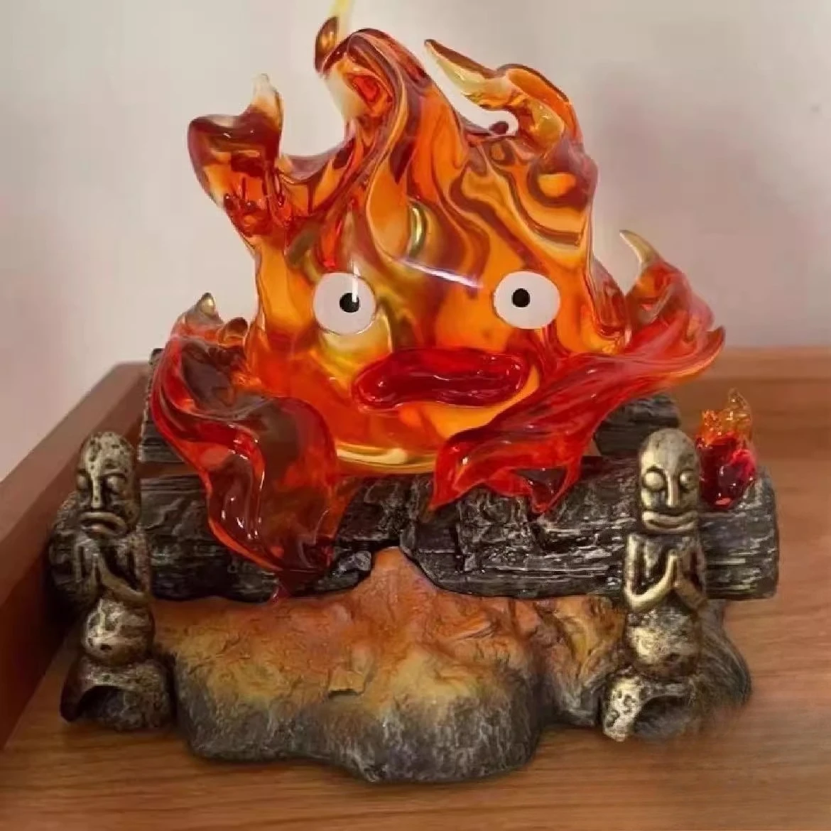 Calcifer Anime Figure Pvc Luminous Model Action Figure Breathing Lamp GK Model Toys Collection Home Decoration Gifts