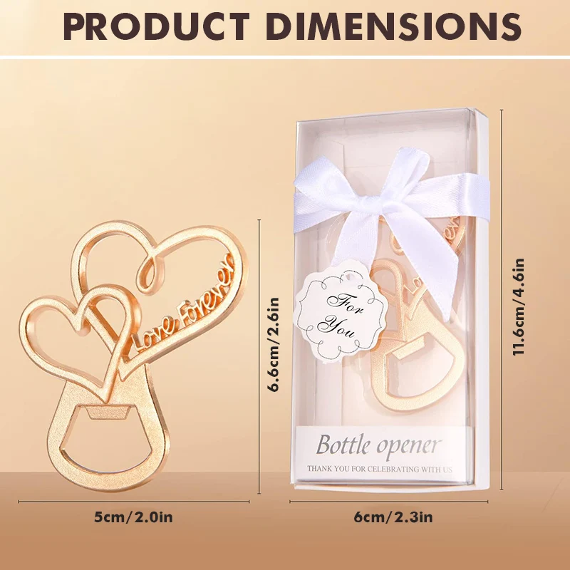 10/30Pcs Wedding Favors for Guest, Heart Shaped Bottle Opener with Exquisite Packaging, Baby Shower Gifts Party Souvenirs