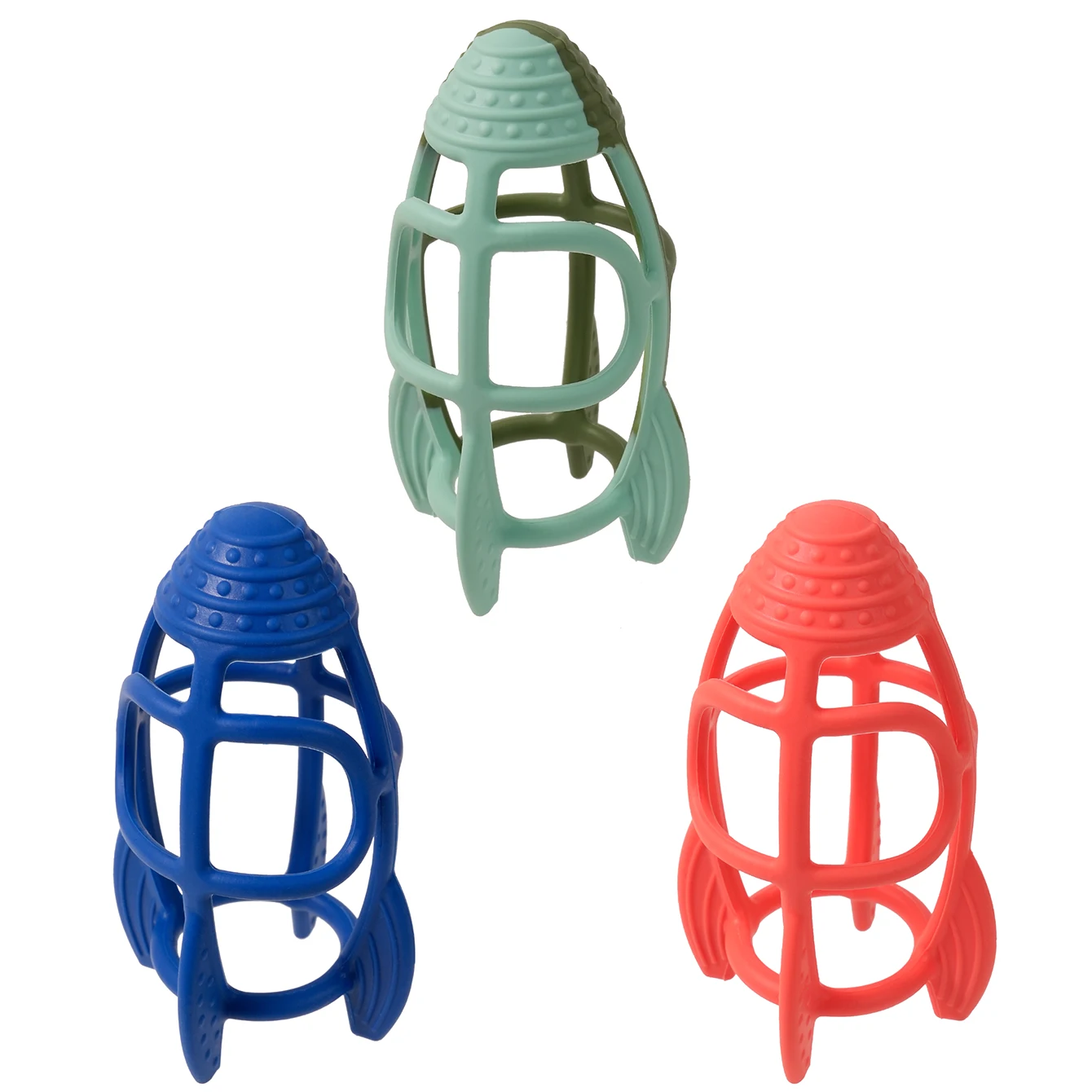 Color Kids 1PCS Baby Silicone Teether Toy Cartoon Rocket Shape Teething Chew Toy Healthy Oral Chewing Toy Baby Accessories