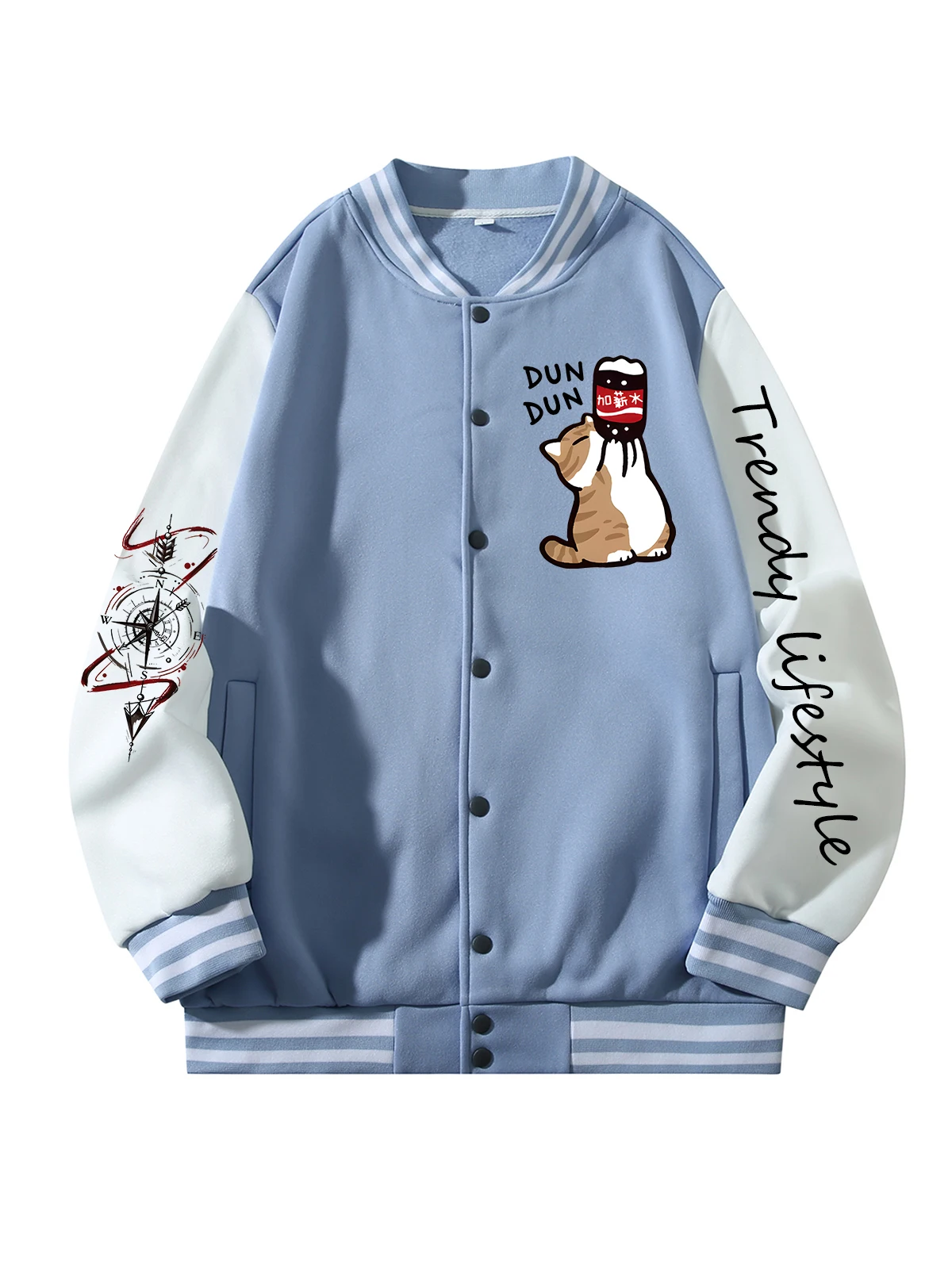 

Черная, синяя, зеленая куртка с двусторонним принтом, свободная бейсбольная куртка унисекс большого размера XS-XXL, уличное пальто, теплая флисовая мягкая куртка