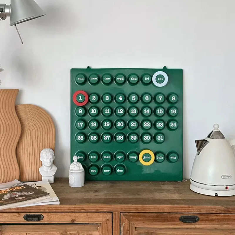 Nordic Creative Retro Calendar Self-Discipline Check-In Living Room Desktop Ornament Manual Ring Antique Perpetual Calendar