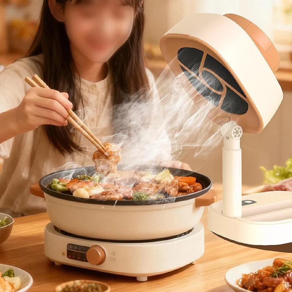 Portable Folding Range Hood for Indoor Use with USB Direct Option 5 Adjustable Fan Speeds and Grease Capture Filter