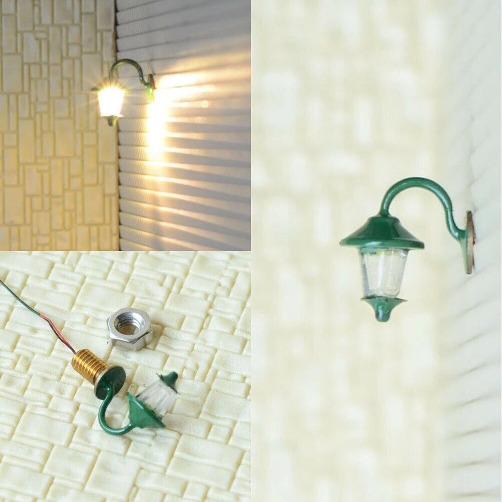 Lampu Lengkap kualitas tinggi 3V AC atau skala DC kolom baja putih hangat 1:87 dengan LED putih untuk tata letak bangunan