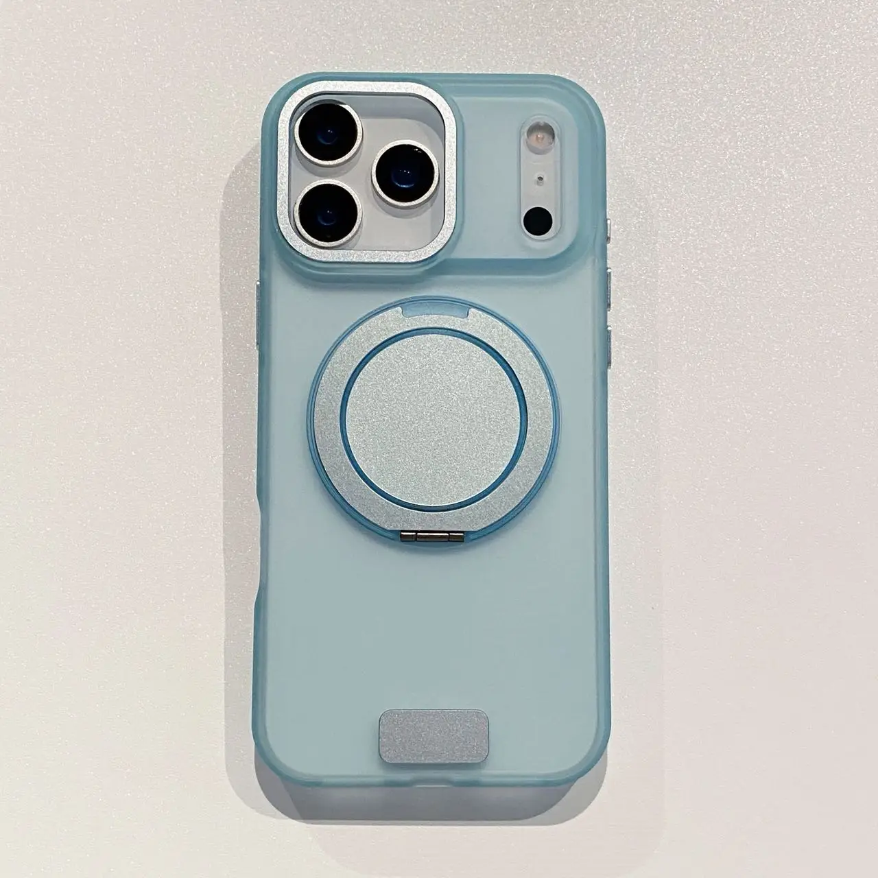 

Прозрачный чехол из матовой кожи с рамкой для объектива из сплава для iPhone 17, 16, 15, 14, 13 Pro Max для 17 Air360 ° Крышка вращающегося магнитного кронштейна