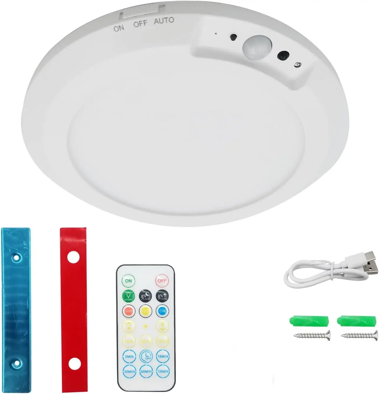ISURE MARINE LED Light, Motion Sensor Ceiling Light, 5000mAh Magnetic Ceiling Lamp with Remote, 3 Dimmable Color Temperatures