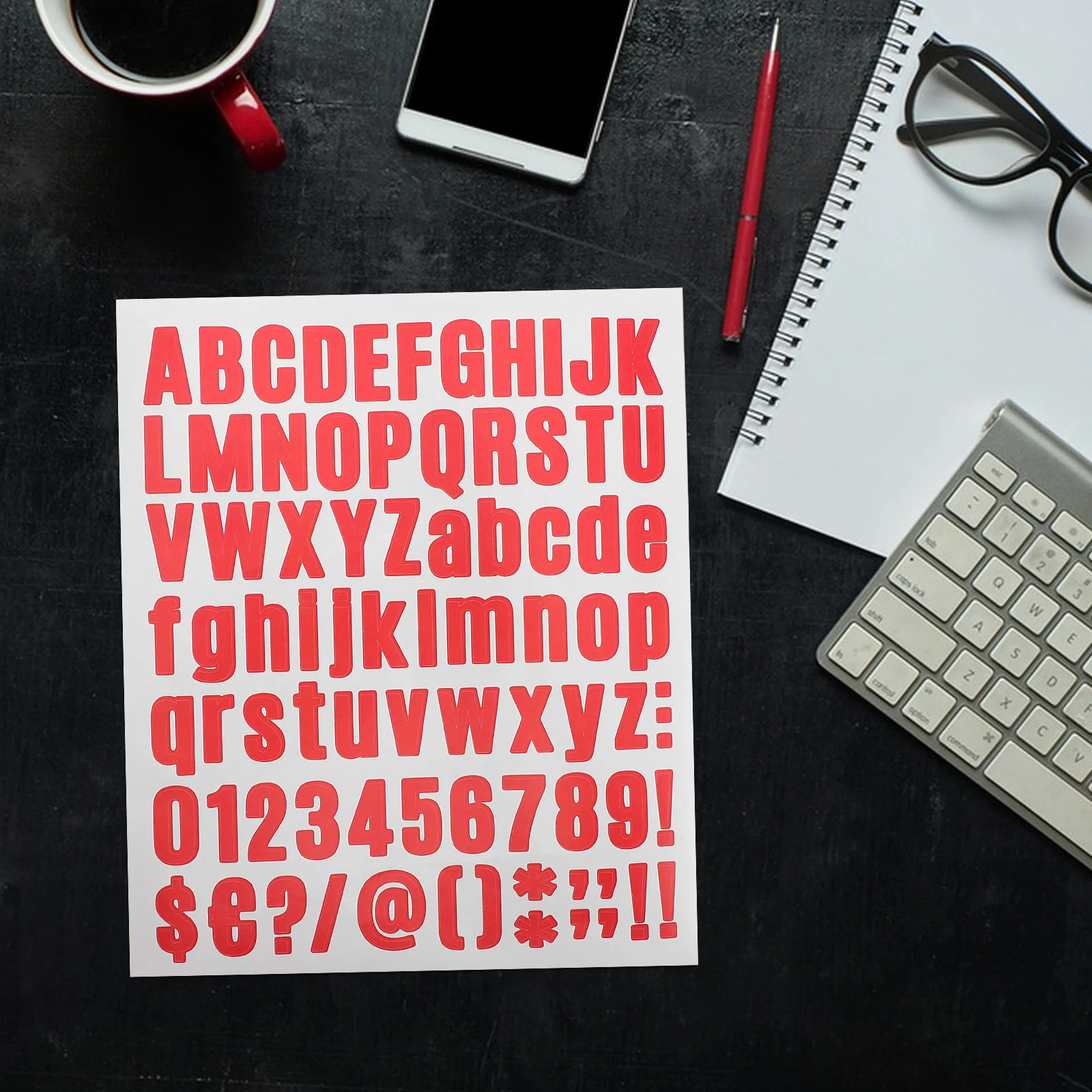 10pcs Alphabet Number Stickers Red Vinyl Letters Numbers For Diy Crafts Scrapbooking Cup Decor Wall Mailbox Window Door Outdoor