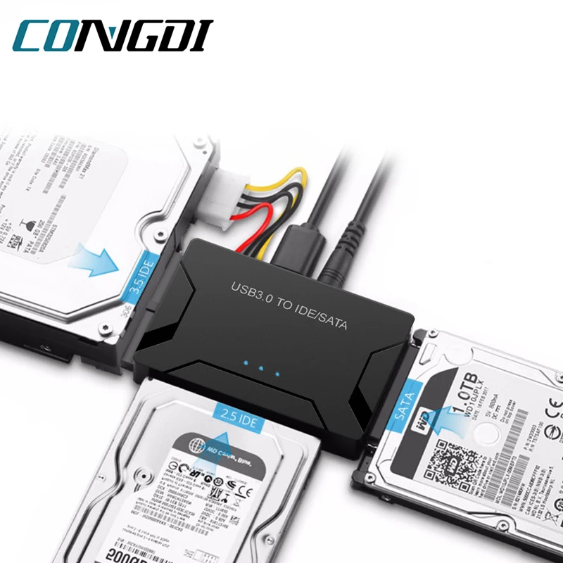 Adapter USB 3.0 na SATA IDE do dysków twardych Kabel konwertujący do 3,5-calowych dysków twardych/SSD CD DVD ROM CD-RW Adapter IDE SATA 3 w 1