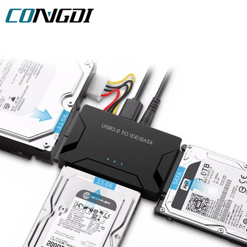Cable convertidor adaptador de disco duro USB 3,0 a SATA IDE para 3,5 2,5 pulgadas HDD/SSD CD DVD ROM CD-RW adaptador IDE SATA 3 en 1